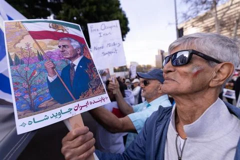 Iranian Protesters Rally in Los Angeles Fotos de archivo