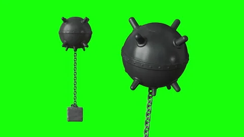 Iranian Sea Mines | 3D Render on Chroma Green Video stock 332138225