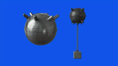 Iranian Sea Mines | 3D Render on Chroma Blue Video stock 332138329