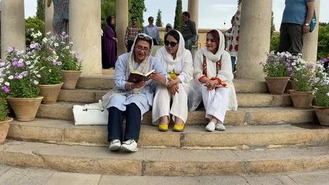 Iranians show devotion to their poets, SHIRAZ, IR - 24 Apr 2022 Video stock 204125687