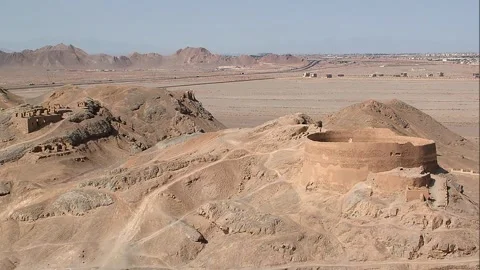 Iran,Yazd. The Towers of Silence Video stock 340892109