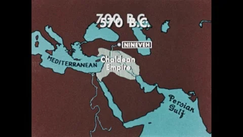 Iraq 1950s: Map of Assyrian Empire 700 B... | Stock Video | Pond5