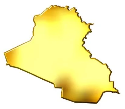 Iraq 3d Golden Map Stock Illustration