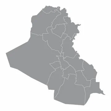 Iraq administrative map Stock Illustration