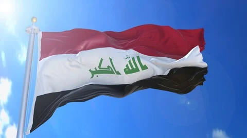 Iraq animated flag pack in 3D and isolated background Stock Footage 119929838
