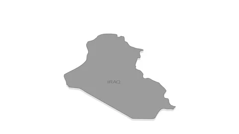 Iraq animated map with alpha channel. | Stock Video | Pond5
