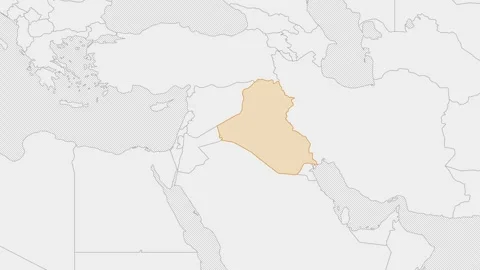 Iraq country map on the world map. Stock Footage 289830507