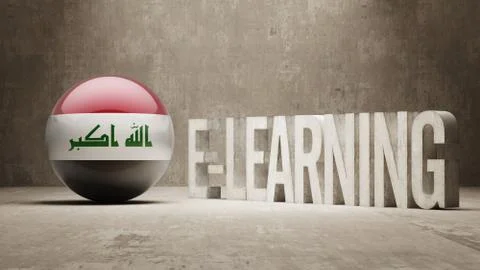 Iraq. E-Learning  Concept Illustrazione stock