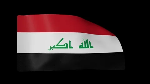 Iraq Flag with Alpha Channel Video stock 87503367