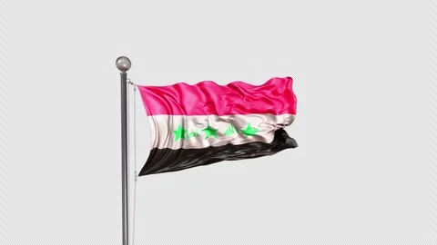 Iraq Flag  Animation Loop Include Alpha 3D Rendering Stock-Footage 312076231