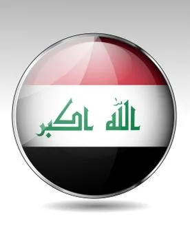 Iraq flag button Stock Illustration