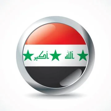 Iraq flag button Stock Illustration