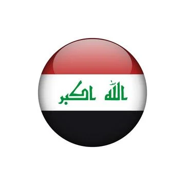Iraq Flag Circle Button Vector Template Illustrazione stock