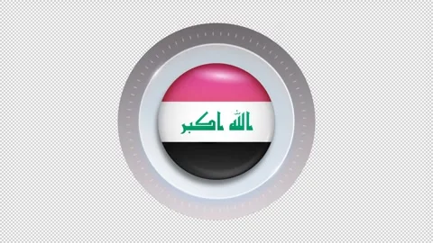 Iraq Flag Circular Icon Animation Seamless Loop 4K Vídeos de archivo 334064974