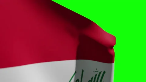 Iraq Flag Close Stock Footage 134858289