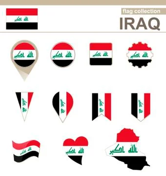 Iraq Flag Collection Stock Illustration