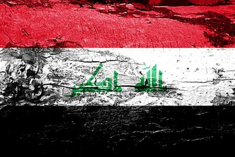 Iraq flag with grunge texture Stock Illustration