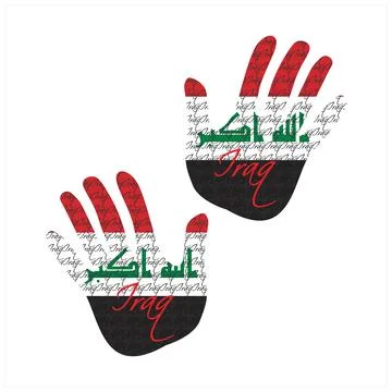 Iraq flag hand vector Stock Illustration