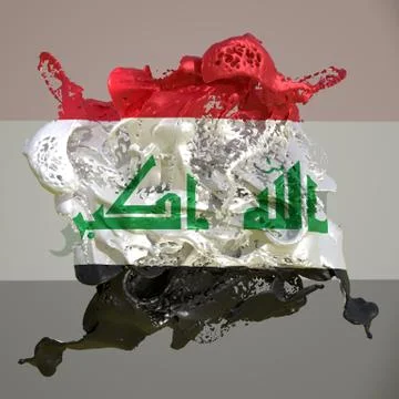 Iraq flag liquid Stock Illustration