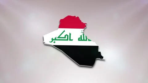 Iraq Flag on Map Stock Footage 277946410