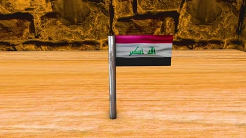 Iraq Flag Post - Dolly Shot Stock Footage 270925420