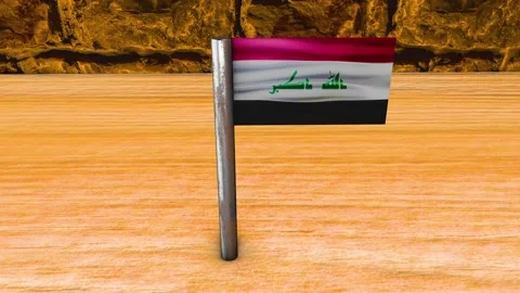 Iraq Flag Post - Upwards Shot Stock Footage 270925994