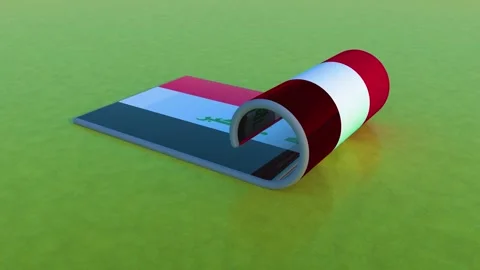 Iraq Flag - Rolling Animation Video stock 255295601