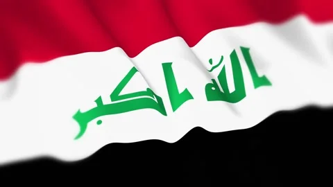 Iraq Flag Seamless Loop 4k 60fps on Sky Background Stock Footage 340346762