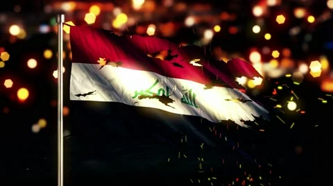 Iraq Flag Torn Burned War Freedom Loop Animation - 4K Resolution Ultra HD UHD Stock Footage 41619143