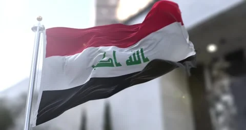 Iraq-flag-waving-seamless-loop-4k-60fps Stock Footage 331305360