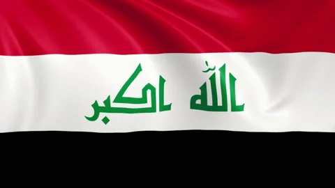 Iraq flag waving in the wind with high quality texture in 4K Stock Footage