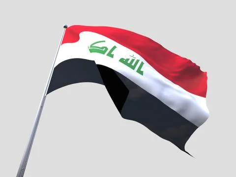 Iraq flying flag isolate on white background. 스톡 일러스트