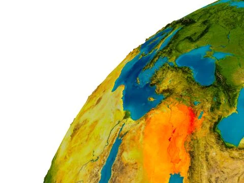 Iraq on globe Stock Illustration