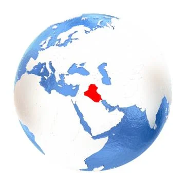 Iraq on globe isolated on white Stock-Illustration