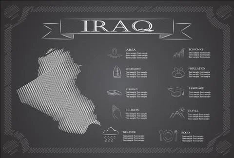 Iraq infographics, statistical data, sights. Stock Illustration
