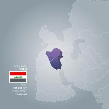 Iraq information map. Stock Illustration