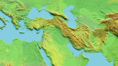 Iraq Map 3D animated with Borders Video stock 348525500