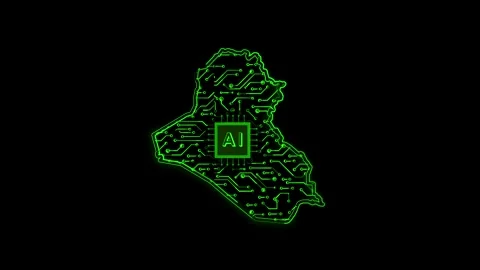 Iraq Map AI Chipset Technology Opener 스톡 동영상 337055909