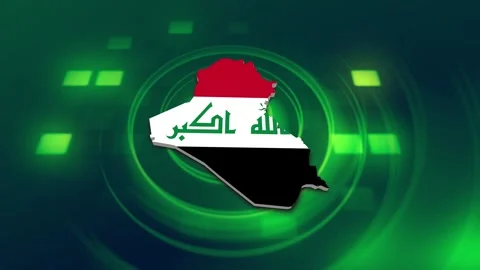 Iraq Map and Flag Background Stock Footage 344028341