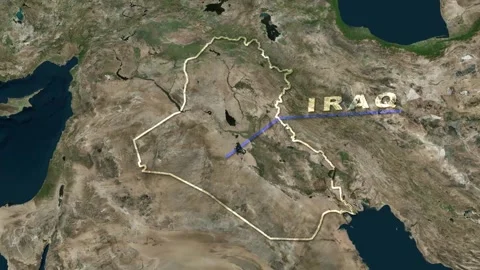 Iraq Map Animation Stock Footage 273308232