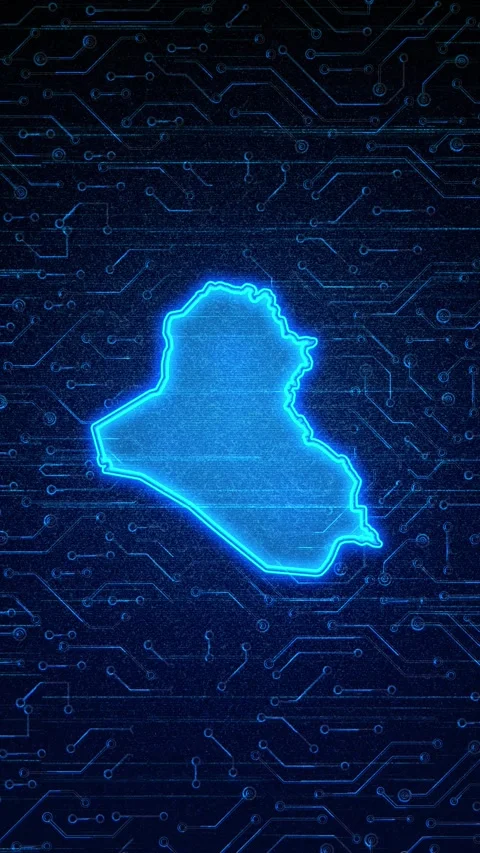 Iraq Map Digital Technology Opener Stock Footage 336312786