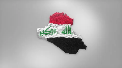 Iraq Map with Flag Intro Background Stock Footage 315163714