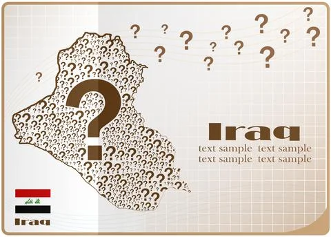 Iraq map flag made from question mark. Illustrazione stock