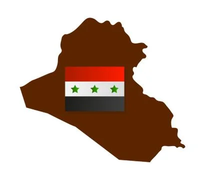Iraq map with flag on white background Stock Illustration