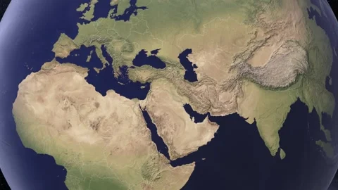 Iraq Map Globe Earth from space Video stock 283221782