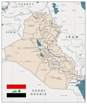 Iraq Map Old colors Stock Illustration