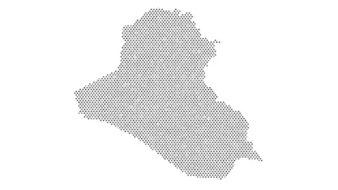 Iraq map from particles, dots. Digital silhouette. Abstract animation backg.. Stock Footage 318018418
