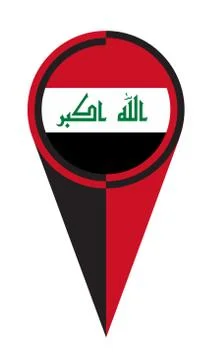 Iraq Map Pointer Location Flag Illustrazione stock