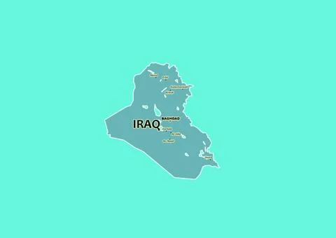 Iraq map. Studying the map of the world. Stock Illustration