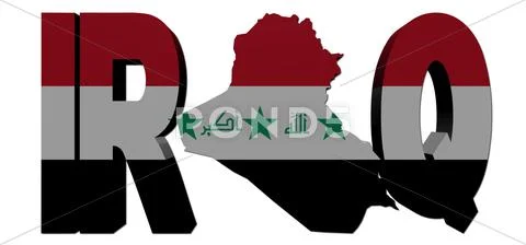 Iraq map text with flag illustration Stock Illustrationen